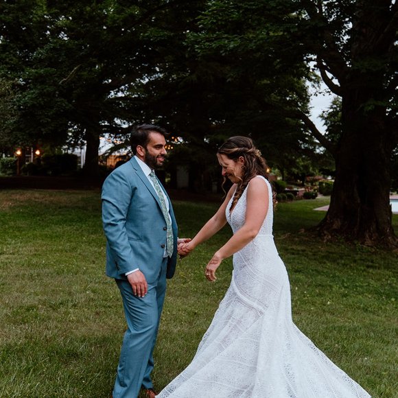 BHLDN Rish Lola gown - boho crochet lace wedding gown with train - Picture 5 of 6